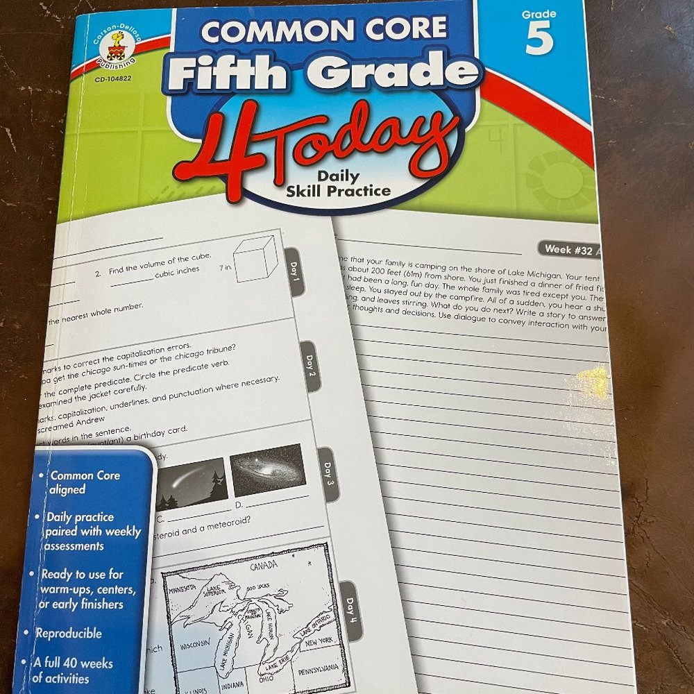 Common Core Fifth Grade - 4 Today Daily Skill Practice Workbook